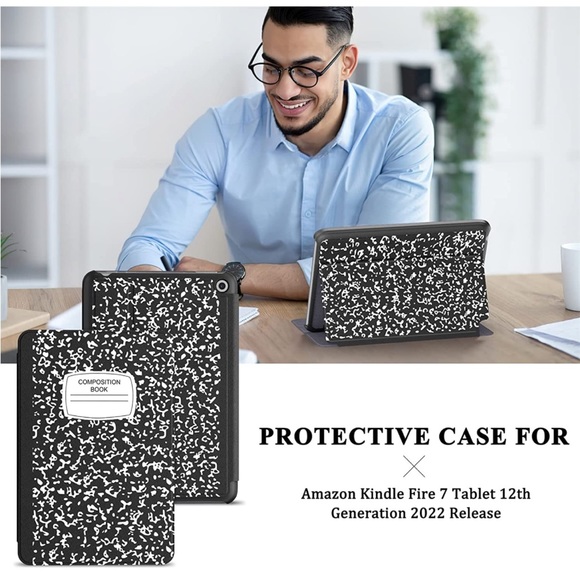 Kindle fire 7 case/ black and white composition book, NWT - Picture 5 of 9